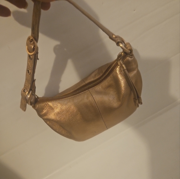 Coach Allie Leather Hobo Shoulder Bag Purse Tote 13655 Metallic Rose Gold  Y2k - Picture 4 of 13